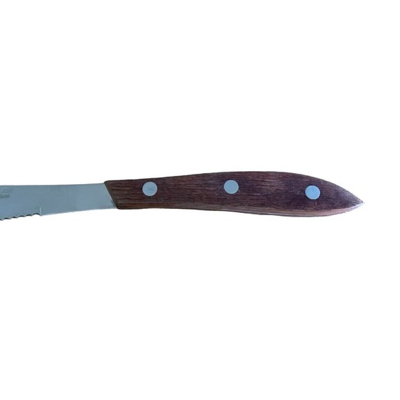Browne Food Service 574339 Serrated Steak Knife with Wood Handle 3 Rivets - Picture 2 of 6